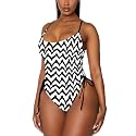 Viottiset Women's Ruched High Cut One Piece Swimsuit Tummy Control Bathing Suit Monokini