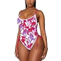 Viottiset Women's Ruched High Cut One Piece Swimsuit Tummy Control Bathing Suit Monokini
