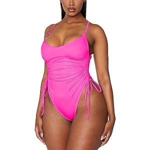 viottiset women39s sexy one piece swimsuit cheeky high cut tummy control bathing suit rose red small