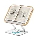 Viozon Book Stand for Reading,Book Holder, Height&Angle Adjustable, 360° Rotating Base, Foldable and Portable, Lightweight for Office, Kitchen, School Textbook, Recipe, Magazine,Kindle,Tablet LW