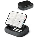 Viozon Lap Book Pillow Stand with Storage, Adjustable Beanbag Reading Pillow with Dark Wood Panel, Multi-Angle Book Holder for Hands-Free Reading in Bed or Sofa,Book Lover Essential,Soft Cushion b