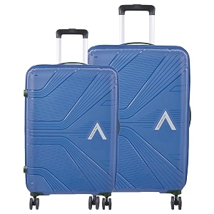 vip aristocrat phantom set of 2 hard polyproplyene trolley luggage bags cabin  medium 8w 7 years warranty ocean blue