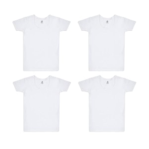 vip bonus jr 100 cotton round neck half sleeve innerwear baniyan vest combo set for kids white