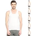 VIP Cool Finish Vest 100% Cotton Sleeveless Regular Fit Stay Fresh 24/7 Innerwear Vest Combo Set for Mens, White