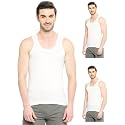 VIP Cool Finish Vest 100% Cotton Sleeveless Regular Fit Stay Fresh 24/7 Innerwear Vest Combo Set for Mens, White