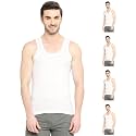 VIP Cool Finish Vest 100% Cotton Sleeveless Regular Fit Stay Fresh 24/7 Innerwear Vest Combo Set for Mens, White