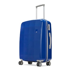vip polypropylene pp rigel check-in 79 cm large 8 spinner wheels trolley bags for travel hard case lightweight bag with tsa lock and wet pouch suitcase for travel blue