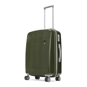 vip polypropylene pp rigel check-in 67 cm medium 8 spinner wheels trolley bags for travel hard case lightweight bag with tsa lock and wet pouch suitcase for travel green