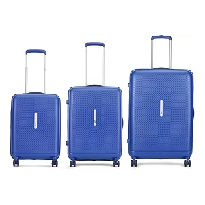 vip stargaze active polypropylene luggage set 3 pieces tsa lock anti theft zipper dual wheels 5 year warranty - blue