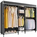 VIPEK Classic V6C Heavy Duty 5 Tiers Wire Garment Rack Large Size Wardrobe Closet Black Metal Clothing With Oxford Fabric Cover, 70.1" L x 17.3" W x 76.4" H, Max Load 870 LBS