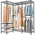 VIPEK L40 Corner Clothes Rack, Heavy Duty L-Shaped Freestanding Closet, Metal Clothing Rack, Corner Wardrobe for Hanging Clothes, 53.75" L x 38" W x 76.4" H, Load Capacity 1110 LB, Black