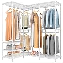 VIPEK L40 Corner Clothes Rack, Heavy Duty L-Shaped Freestanding Closet, Metal Clothing Rack, Corner Wardrobe for Hanging Clothes, 53.75" L x 38" W x 76.4" H, Load Capacity 1110 LB, White