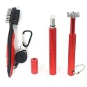 VIPMOON Golf Club Cleaner Kit, 2 Pcs Groove Sharpener Regrooving Tool and 1 Pcs Retractable Club Cleaner Brush, Portable Groove Sharpener Tool for All Golf Irons for Men