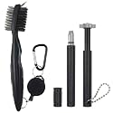 VIPMOON Golf Club Cleaner Kit, 2 Pcs Groove Sharpener Regrooving Tool and 1 Pcs Retractable Club Cleaner Brush, Portable Groove Sharpener Tool for All Golf Irons for Men