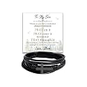 To My Son Leather Bracelet, Son Gifts From Mom And Dad, Bracelets For Sons From Father Mother, Gift For My Sons Christmas, Graduation Birthday With Message Card And Gift Box