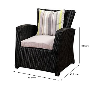 virasat furniture amp furnishing outdoor sofa chairgarden sofa chairbalcony sofa chair for outdoorindoor use with cushioncolor-brown rattan