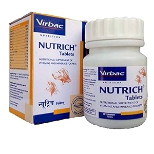 virbac nutrich tablets 60 pieces minerals and vitamins supplement for dog amp cat 60 count