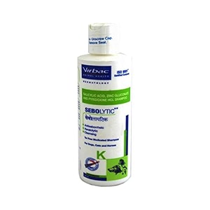 virbac sebolytic medicated shampoo for dogs cats and horses - 200ml by jolly and cutie pets 200 milliliter