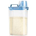 Viretec Rice Airtight Storage Container, 3 to 5Lbs Cereal Dry Food Flour Bin, Pet Dog Cat Food Dispenser with Measuring Cup, BPA Free Clear Plastic Kitchen and Pantry Organization Bin for Sugar, Pasta
