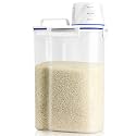Viretec Rice Storage Container, 3 to 5Lbs Dry Food Airtight Container, Pet Dog Cat Food Canister, BPA Free Clear Plastic Kitchen and Pantry Organization Bin for Oatmeal, Grain, Cereal, Pasta, Flour