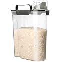 Viretec Rice Storage Container, 5 to 10lb Dry Food Airtight Dispenser, Pet Dog Cat Food Canister, BPA Free Clear Plastic Kitchen and Pantry Organization Bin for Oatmeal, Grain, Cereal, Pasta, Flour