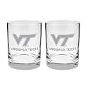 Virginia Tech Hokies 2-Sided Satin Finish Rock Glass Set of 2 14oz