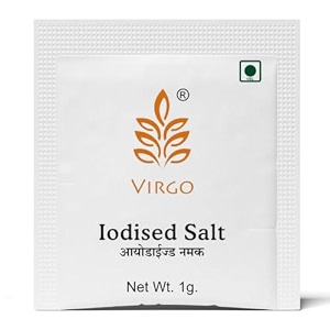 virgo iodized salt sachets 1g x 250  hygienic mini pouches of pure iodized salt  travel-friendly amp easy to use  instant taste enhancer for food salads snacks amp daily cooking