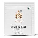 Virgo Iodized Salt Sachets (1g x 250) | Hygienic Mini Pouches of Pure Iodized Salt | Travel-Friendly &amp; Easy to Use | Instant Taste Enhancer for Food, Salads, Snacks &amp; Daily Cooking
