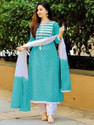 VIRIDIAN Women Kurta Palazzo Dupatta Set