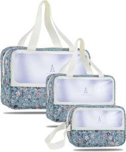 virtuous toiletry  makeup organizer bags for women floral designgreenish blue - mms green