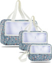 Virtuous Toiletry & Makeup Organizer Bags for Women (Floral Design,Greenish Blue - MMS) (Green)