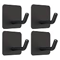 VIS'V Adhesive Hooks for Shower Wall, Heavy Duty, White, 4 Pcs
