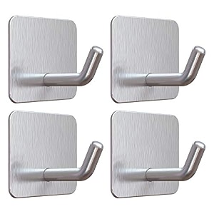vis39v adhesive hooks for shower wall heavy duty silver 4 pcs