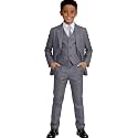 Visaccy Boys Formal Suit Slim Fit Tuxedo Suits for Kids Ring Bearer Outfit
