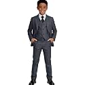 Visaccy Boys Formal Suit Slim Fit Tuxedo Suits for Kids Ring Bearer Outfit
