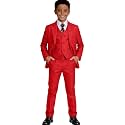 Visaccy Boys Formal Suit Slim Fit Tuxedo Suits for Kids Ring Bearer Outfit