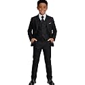 Visaccy Boys Formal Suit Slim Fit Tuxedo Suits for Kids Ring Bearer Outfit