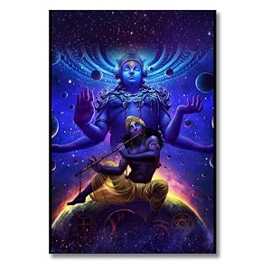 vishu ji  hindu god posters for wall  a3 and a4 sizes  400 gsm paper  gloss lamination  premium packaging medium a4 vishnu ji 3