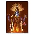 Vishu Ji | Hindu God Posters for Wall | A3 and A4 sizes | 400 GSM Paper | Gloss Lamination | Premium Packaging (Large A3, Vishnu Ji 15)