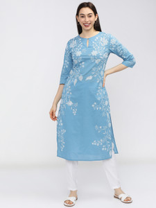 Vishudh Women Printed Straight Kurta