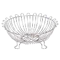 VISHVA Multipurpose Stainless Steel Vegetable and Fruit Bowl Basket for Kitchen/Dining Table - Centre Table Basket for Home - Nickel Chrome Finish