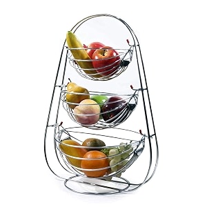 vishva 3 layer steel julla high grade stainless steel three step swing fruit amp vegetable basket multipurpose stand dinning table basket kitchen accessories 3 layer silver