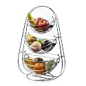 VISHVA 3 Layer Steel Julla High Grade Stainless Steel Three Step Swing Fruit & Vegetable Basket Multipurpose Stand Dinning Table Basket Kitchen Accessories (3 Layer, Silver)