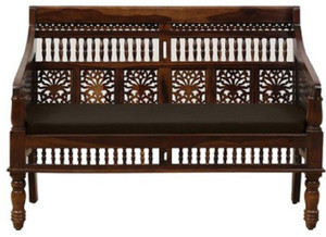 vishwakarma antique jodhpuri handcrafted rosewood  sheesham  fabric 2 seater  sofa finish color - provincial teak pre-assembled