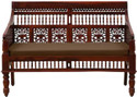 Vishwakarma Antique Jodhpuri Handcrafted Rosewood ( Sheesham ) Fabric 2 Seater  Sofa (Finish Color - Honey Oak, Pre-assembled)