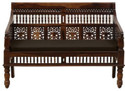 Vishwakarma Antique Jodhpuri Handcrafted Rosewood ( Sheesham ) Fabric 2 Seater  Sofa (Finish Color - Provincial Teak, Pre-assembled)