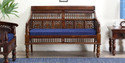 Vishwakarma Antique Jodhpuri Handcrafted Rosewood ( Sheesham ) Fabric 2 Seater  Sofa (Finish Color - Provincial Teak, Pre-assembled)