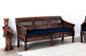 Vishwakarma Antique Jodhpuri Handcrafted Rosewood ( Sheesham ) Fabric 3 Seater  Sofa (Finish Color - Provincial Teak Finish, Pre-assembled)
