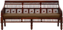 Vishwakarma Antique Jodhpuri Handcrafted Rosewood ( Sheesham ) Fabric 3 Seater  Sofa (Finish Color - Honey Oak, Pre-assembled)