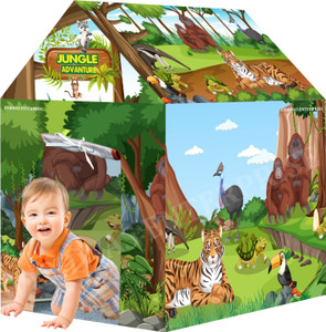 vishwas enterprise play tent house for kids in jungle theme green